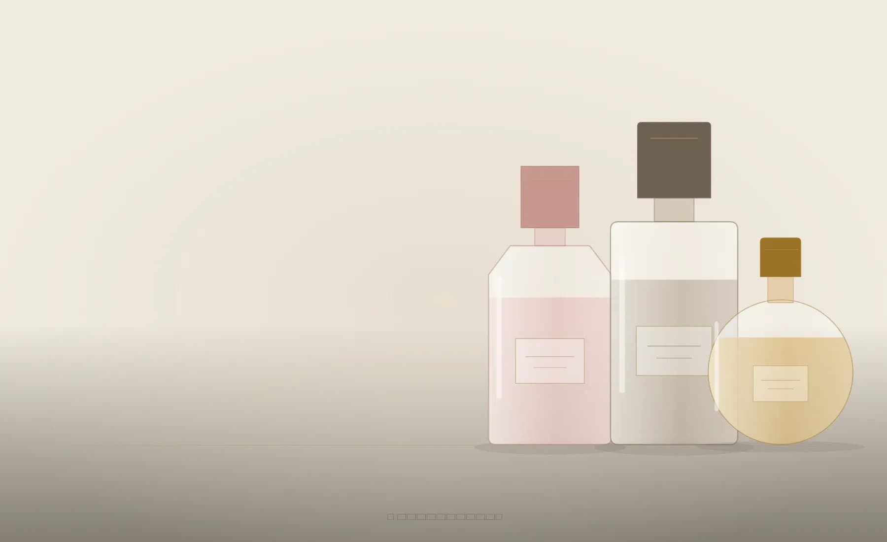 Three sample perfume bottles on parchment (sample image)